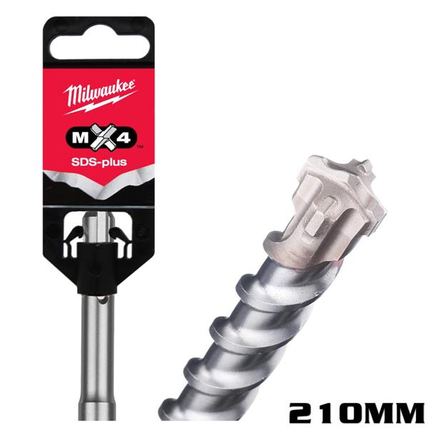 Milwaukee Mx4 4 Cut SDS+ Drill Bit 10MM X 210mm 1pc 4932352032