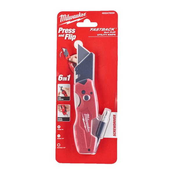 Milwaukee 6-in-1 FASTBACK Flip Utility Knife 4932478559