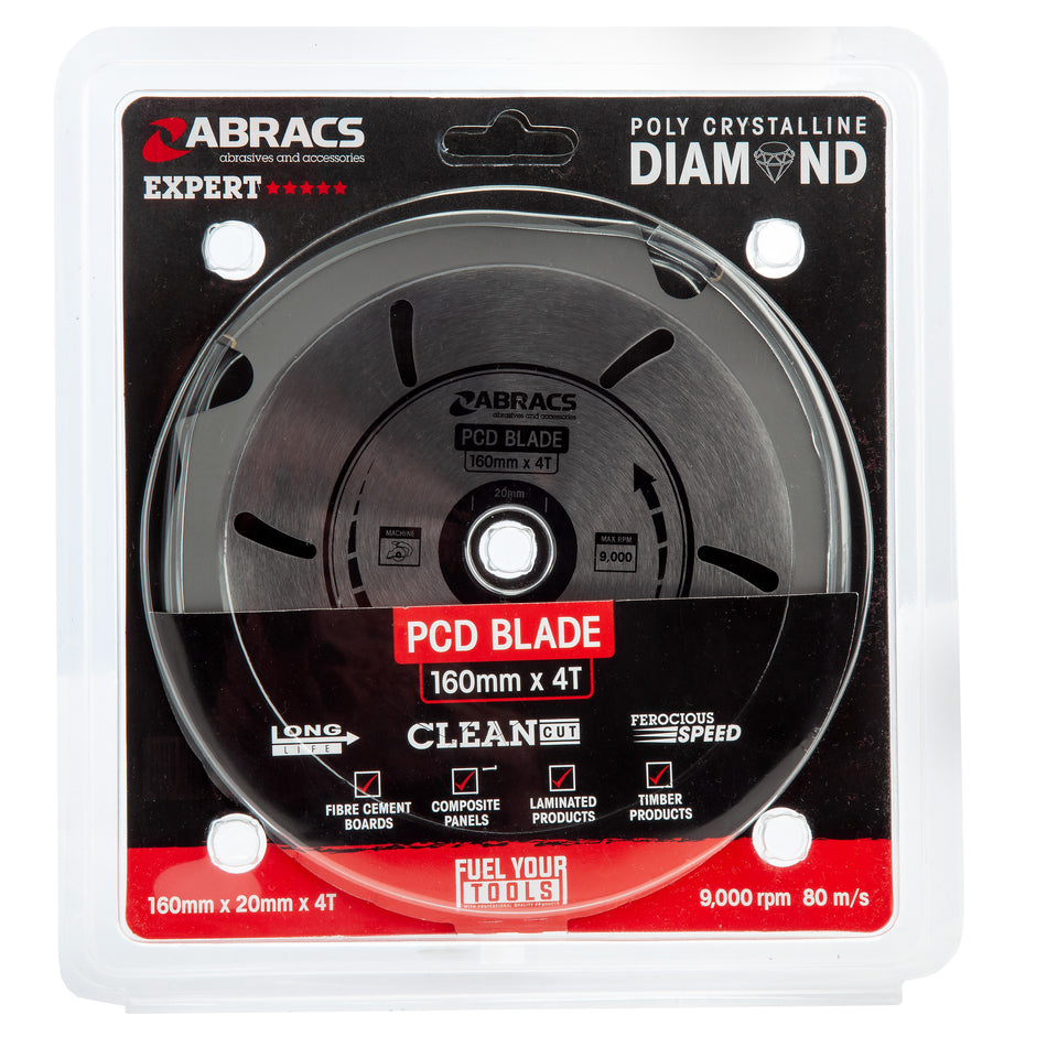Abracs PCD Circular Saw Blade for Fibre Cement Board 160 x 20mm x 4T PCD1604