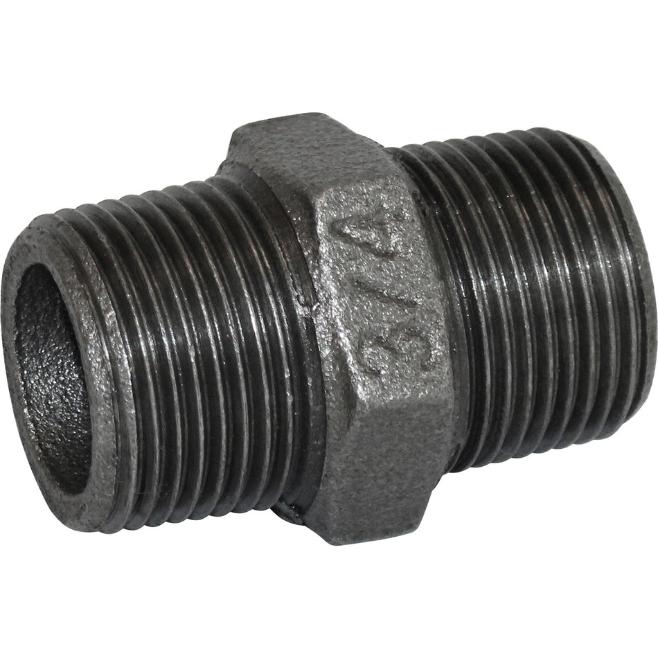 3/4" Gun Barrell Metal Male/Male Hexagon Nipple (FUEL02)
