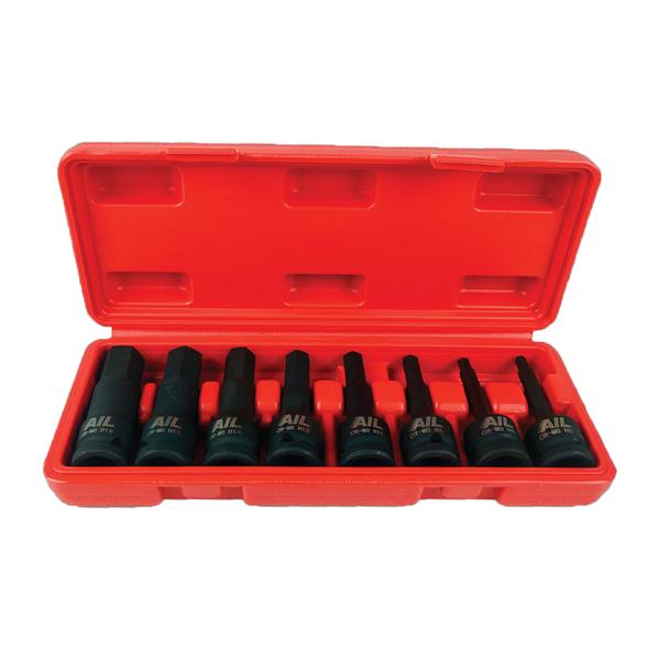 Air Impact 1/2" Drive 8Pcs Impact Hex Bit Socket Set