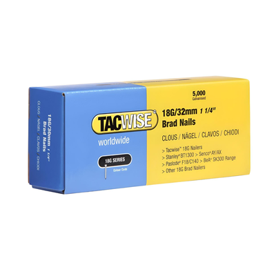Tacwise 18G/32mm Galvanised Brad Nails 5000pk