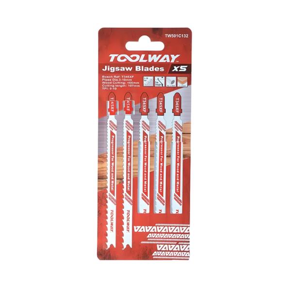 Toolway T345xf Wood Jigsaw Blade 5pc - TW501C132