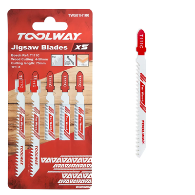 Toolway T111C Jigsaw Blade for Wood 5pc - TW501H100