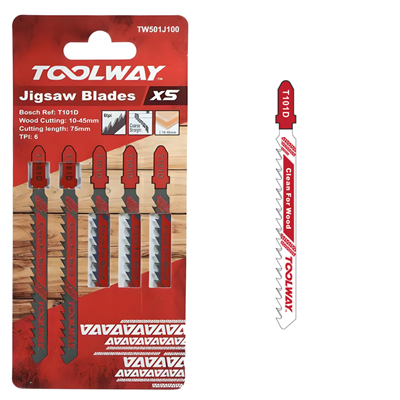 Toolway T101D Jigsaw Blade for Wood 5pc - TW501J100