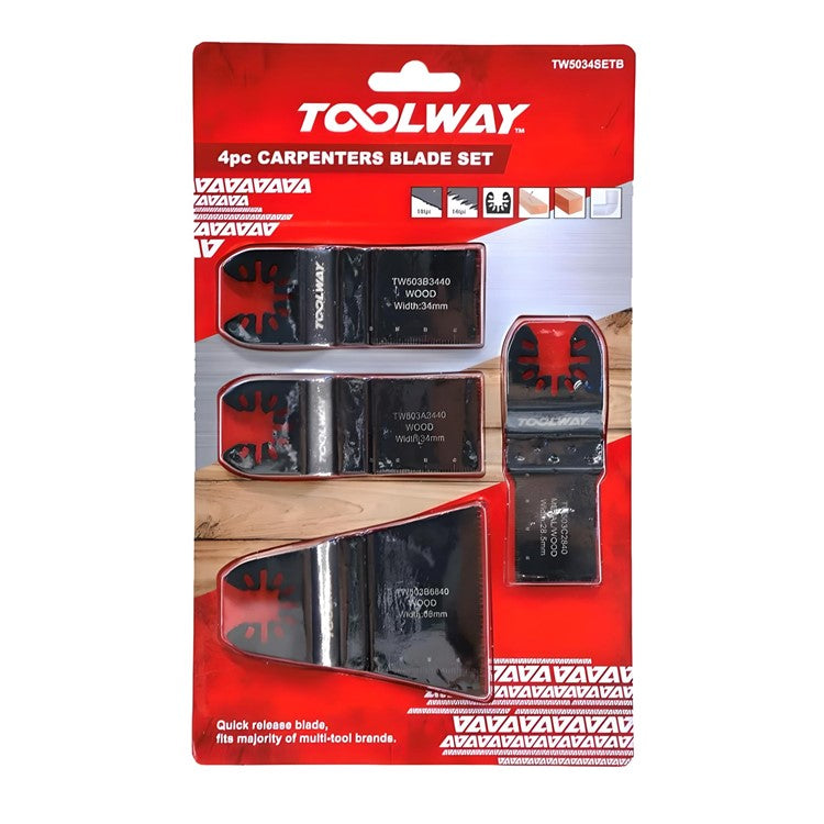 Toolway 4pc Carpenters Blade Set TW5034SETB