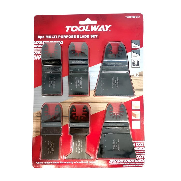 Toolway 8pc Multi-Tool Blade Set (Metal) - TW5038SET