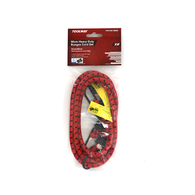 Toolway 900mm 2pc Bungee Straps Red - TWH1001.0809