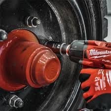 Conlan Oils Milwaukee 3/8" Shockwave deep impact socket set on a rail, made of chrome-molybdenum steel.