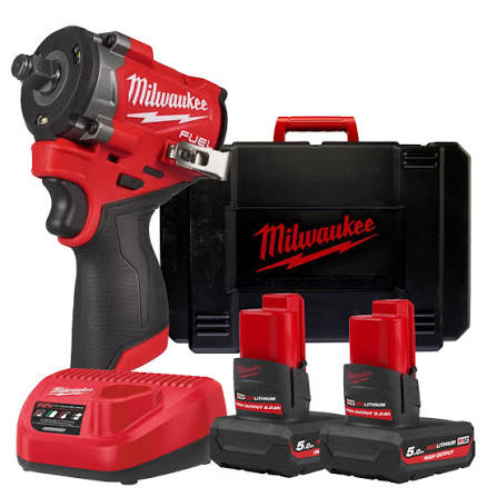 Milwaukee M12 FUEL Gen 3 Compact Impact Wrench + 2x5ah M12FCIWF12G3-502X