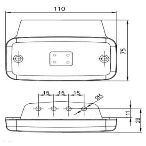 LED Global LED Marker Light with Bracket (Red) - LG136
