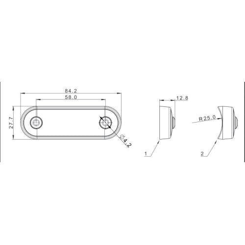 12/24v LED Flush Marker Light c/w 2 Gaskets