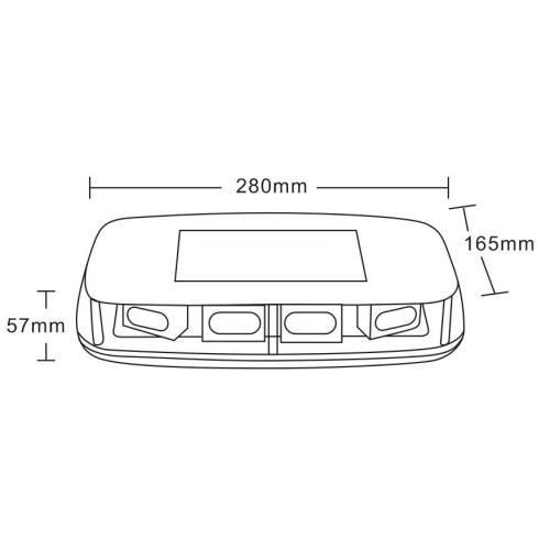 LED Global 12" Magnetic Amber LED Warning Light Bar LG654