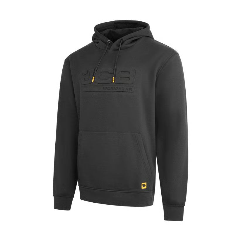 JCB Workwear Embossed Hoodie Black