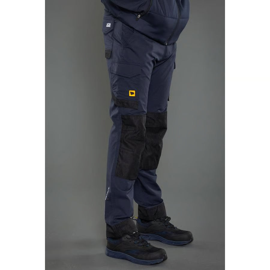 JCB Workwear Men's 4-Way Stretch Work Trousers Navy