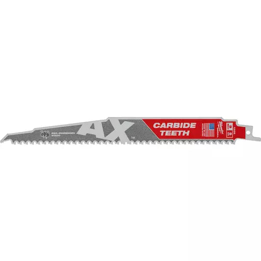 Milwaukee Heavy Duty AX Carbide Demolition Sawzall Blades 1pc 230mm x 5tpi 48005226