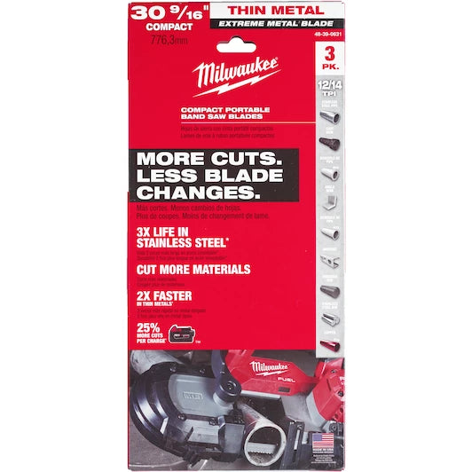 Milwaukee Premium Bandsaw Blades 776.29mm x 12/14 TPI (3 Pack) 48390631