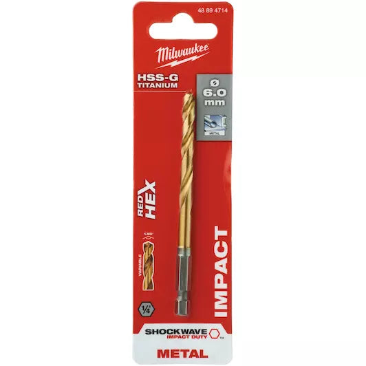 Milwaukee SHOCKWAVE HSS-TiN Metal Drill Bit 6 mm 48894714