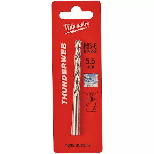 Milwaukee THUNDERWEB HSS-G Metal Drill Bit 5.5x93x57mm  4932352357