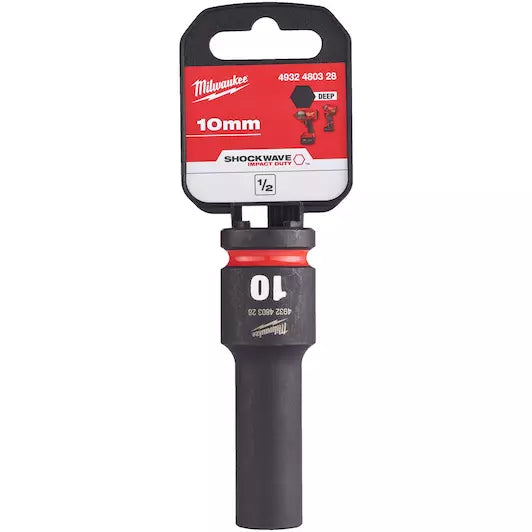 Milwaukee 1/2" 10mm  Shockwave Impact Socket Hex Deep 4932480328