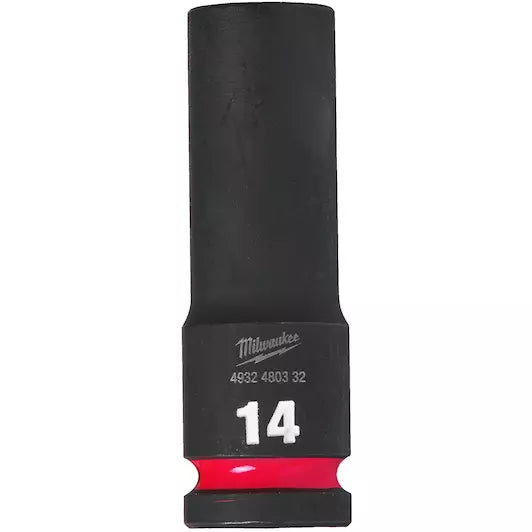 Milwaukee 1/2" 14mm Shockwave Impact Socket Hex Deep 13mm 4932480332