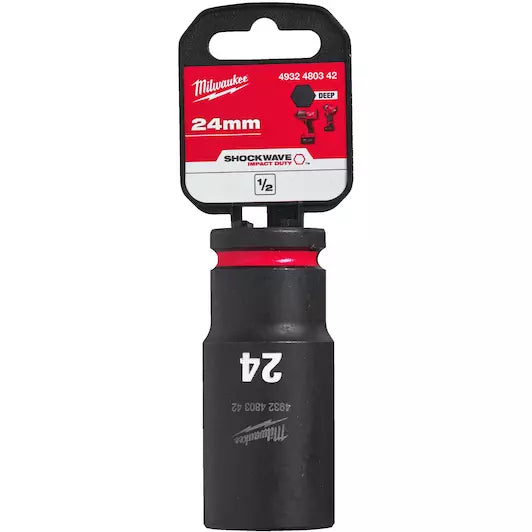 Milwaukee 1/2" 24mm  Shockwave Impact Socket Hex Deep 4932480342