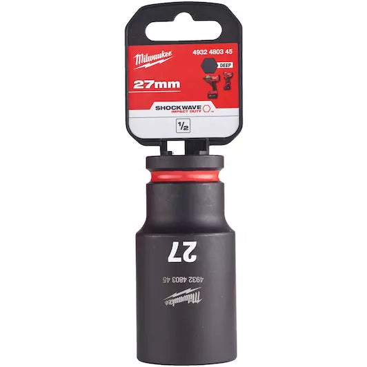 Milwaukee 1/2" 27mm  Shockwave Impact Socket Hex Deep 4932480345