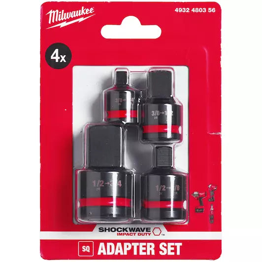 Milwaukee ShockWave 4pc Impact Duty Adaptor Set 4932480356