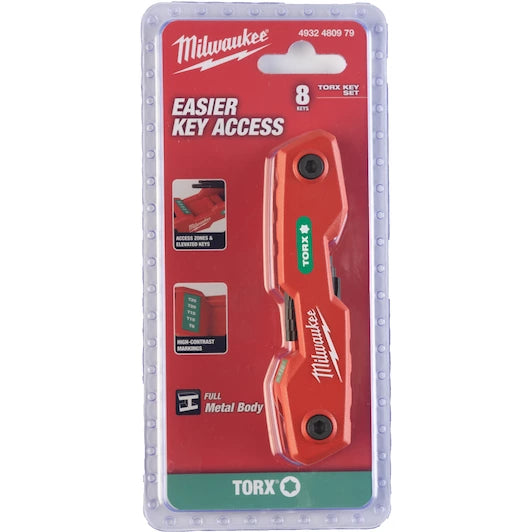 Milwaukee Torx Folding Hex Key Set 8 Piece 4932480979